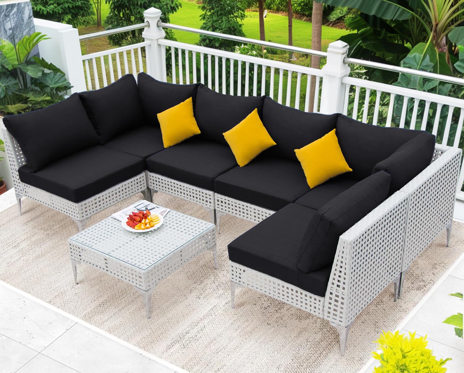 Amazon.com: FINCATI 25.6x25.6x4 inches 10-Piece Outdoor Patio